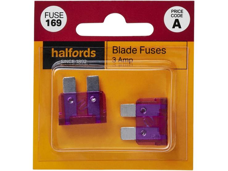 Halfords Blade Fuses 3 Amp (FUSE169)