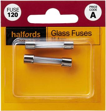 Halfords Glass Fuses 25 Amp (FUSE120)