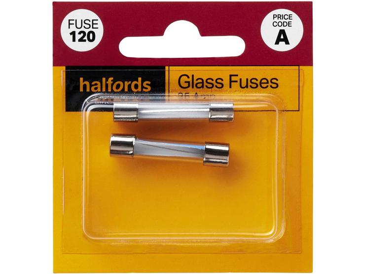 Halfords Glass Fuses 25 Amp (FUSE120)