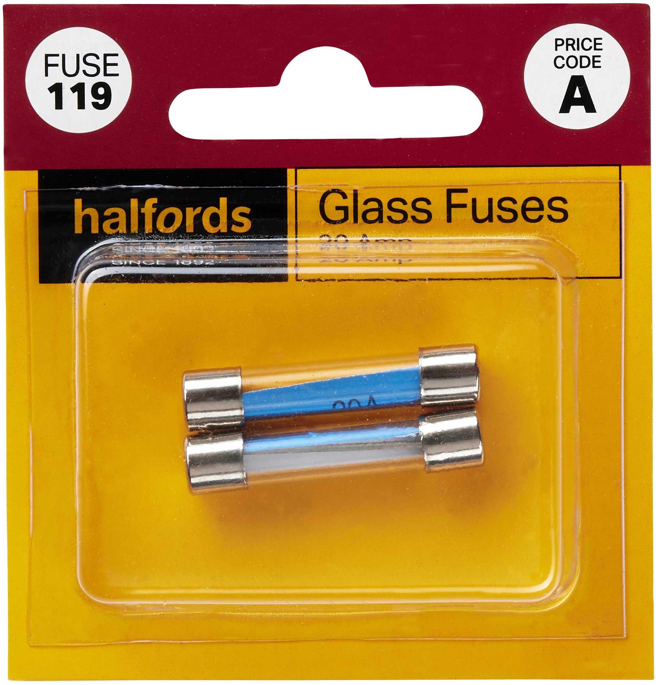 Halfords Glass Fuses 20 Amp (FUSE119) Halfords UK