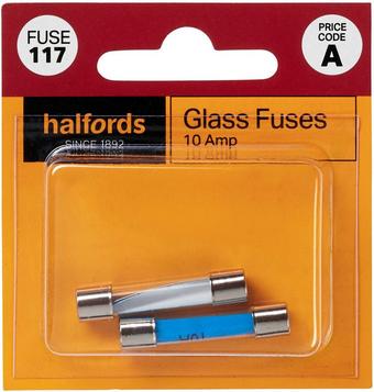 Halfords Glass Fuse 10 Amp (FUSE117)