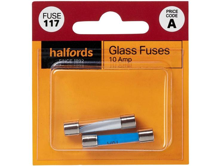 Halfords Glass Fuse 10 Amp (FUSE117)