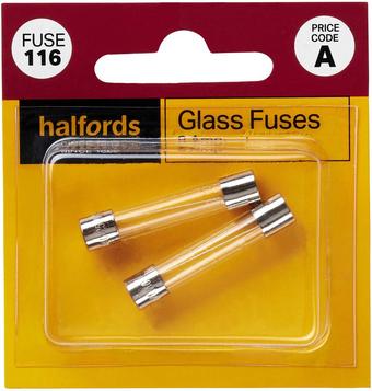 Halfords Glass Fuses 8 Amp (FUSE116)