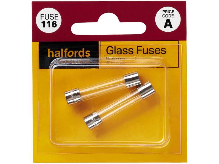 Halfords Glass Fuses 8 Amp (FUSE116)