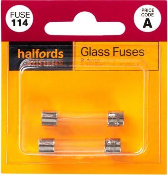 Halfords Glass Fuses 3 Amp (FUSE114)