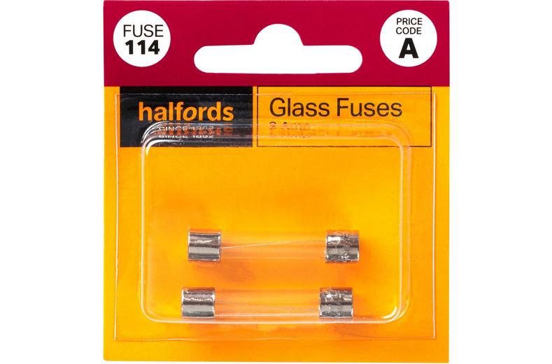 Halfords Glass Fuses 3 Amp (FUSE114) Halfords Glass Fuses 3 Amp (FUSE114)