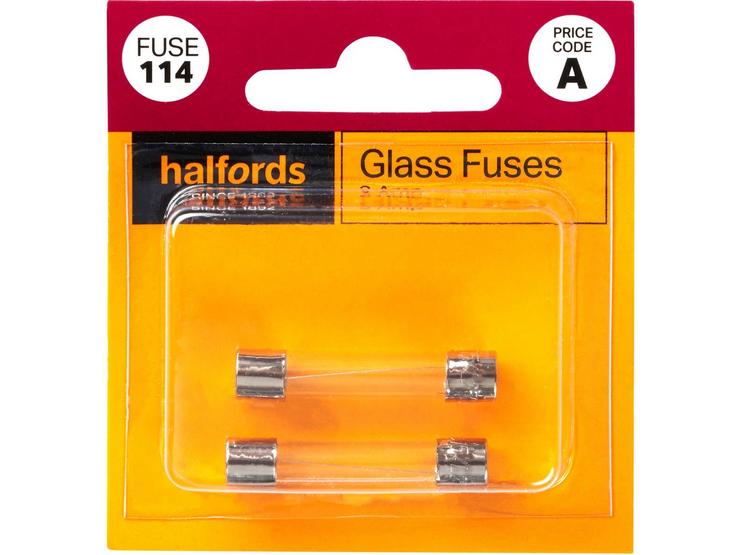 Halfords Glass Fuses 3 Amp (FUSE114)