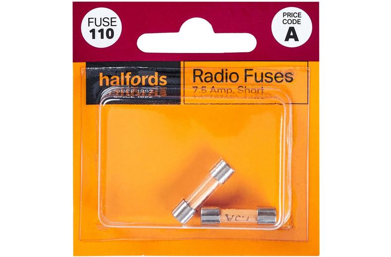Halfords Radio Fuses 7.5 Amp (FUSE110) Halfords Radio Fuses 7.5 Amp (FUSE110)