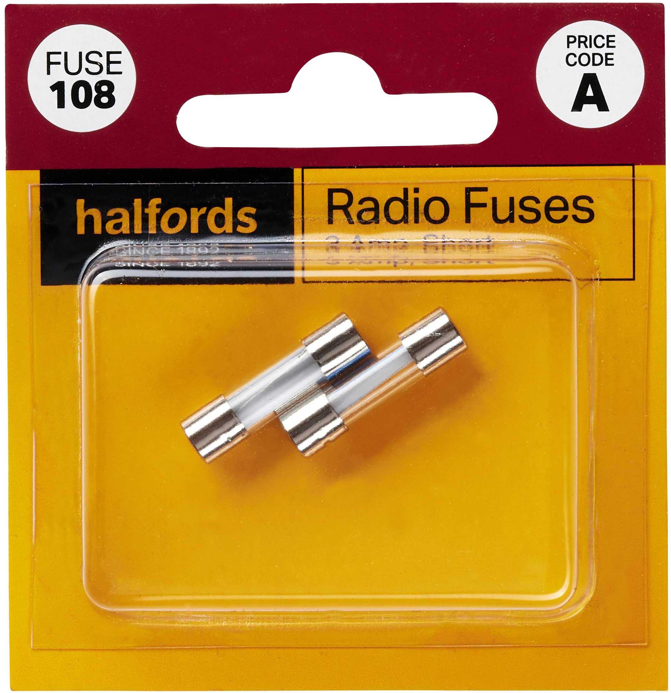 Halfords Radio Fuse 3 Amp (FUSE108)