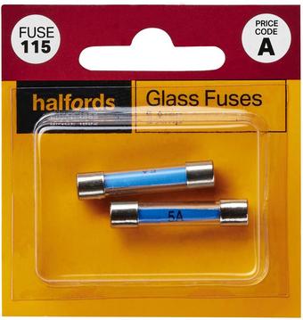 Halfords Glass Fuses 5 Amp (FUSE115)