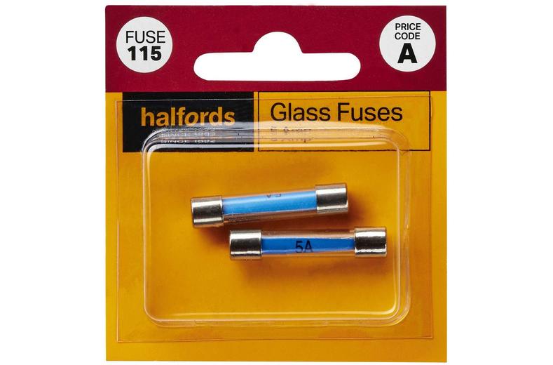Halfords Glass Fuses 5 Amp (FUSE115) Halfords Glass Fuses 5 Amp (FUSE115)