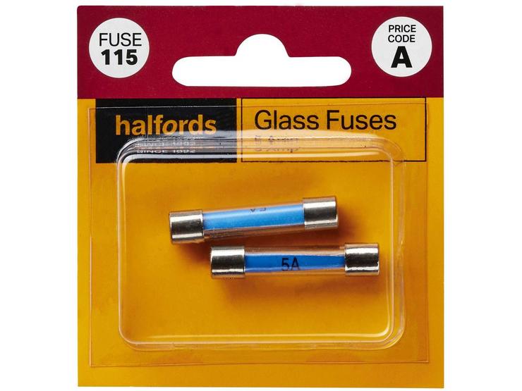 Halfords Glass Fuses 5 Amp (FUSE115)