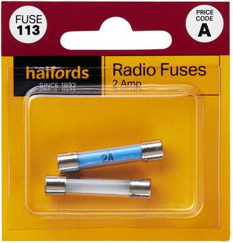 Halfords Glass Fuses 2 Amp (FUSE113)