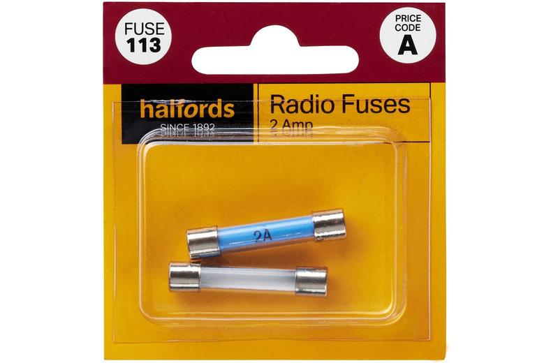 Halfords Glass Fuses 2 Amp (FUSE113) Halfords Glass Fuses 2 Amp (FUSE113)