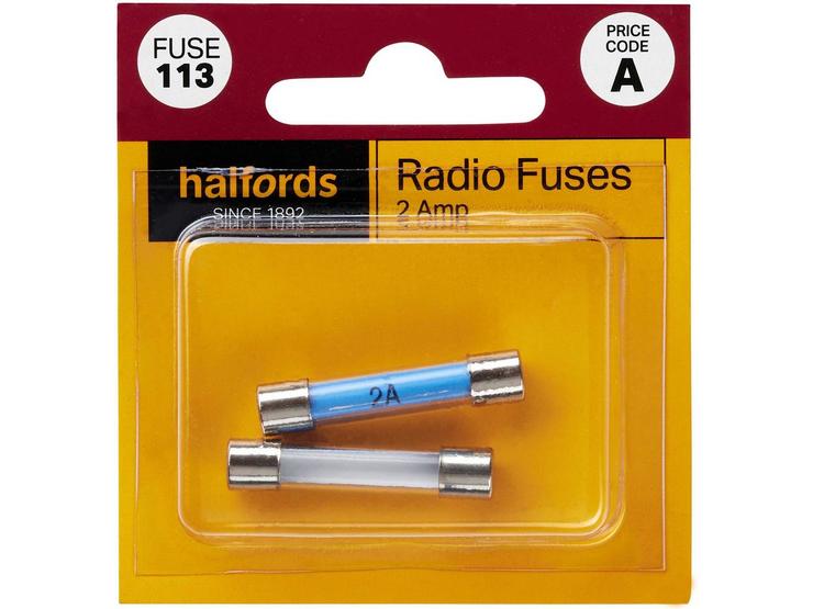 Halfords Glass Fuses 2 Amp (FUSE113)