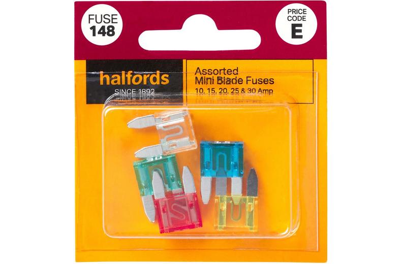 Halfords Assorted Mini Blade Fuses 10/15/20/25/30 Amp (FUSE148) Halfords Assorted Mini Blade Fuses 10/15/20/25/30 Amp (FUSE148)
