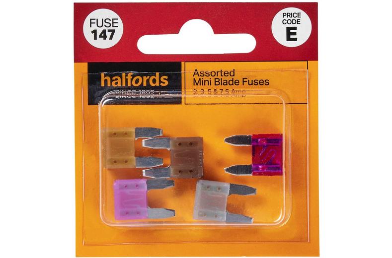 Halfords Assorted Mini Blade Fuses 2/3/4/5/7.5 Amp (FUSE147) Halfords Assorted Mini Blade Fuses 2/3/4/5/7.5 Amp (FUSE147)