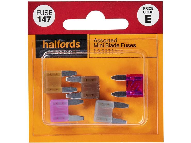 Halfords Assorted Mini Blade Fuses 2/3/4/5/7.5 Amp (FUSE147)