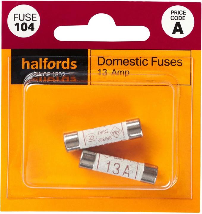 Halfords Domestic Fuses 13 Amp (FUSE104)