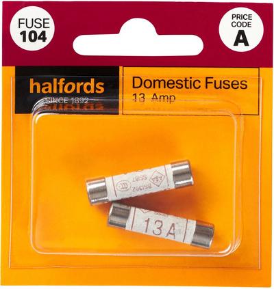 Halfords Domestic Fuses 13 Amp (FUSE104)