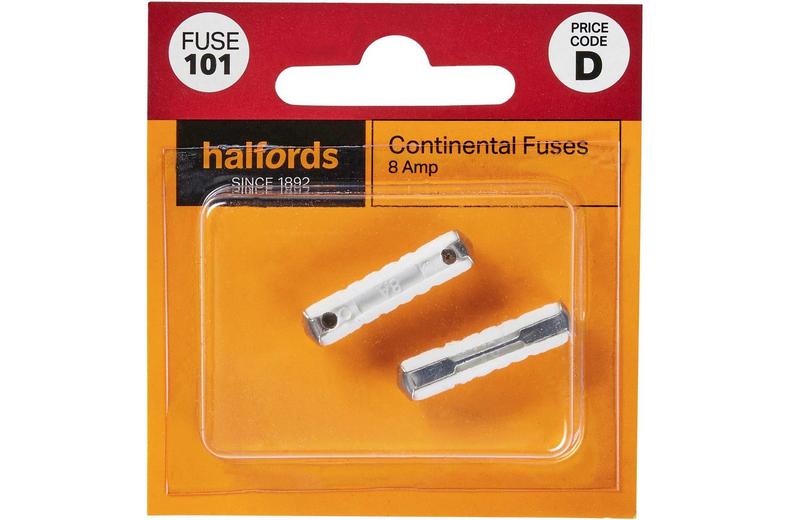 Halfords Continental Fuses 8 Amp (FUSE101) Halfords Continental Fuses 8 Amp (FUSE101)