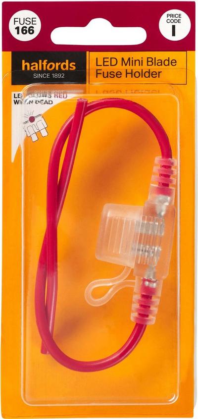 Halfords Mini Blade Fuse Holder for LED Fuses (FUSE166) Halfords Mini Blade Fuse Holder for LED Fuses (FUSE166)