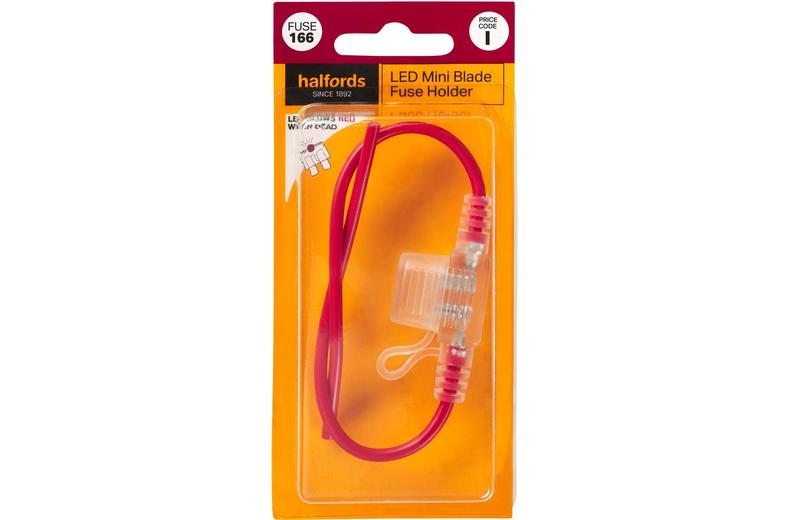 Halfords Mini Blade Fuse Holder for LED Fuses (FUSE166) Halfords Mini Blade Fuse Holder for LED Fuses (FUSE166)