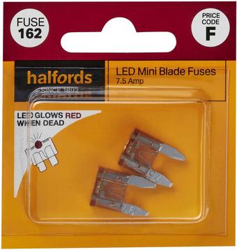 Halfords LED Mini Blade Fuses 7.5 Amp (FUSE162)