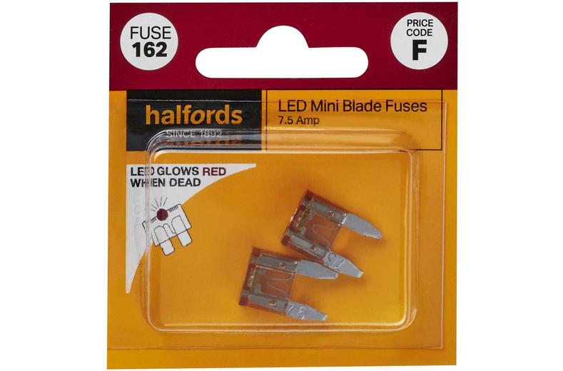 Halfords LED Mini Blade Fuses 7.5 Amp (FUSE162) Halfords LED Mini Blade Fuses 7.5 Amp (FUSE162)