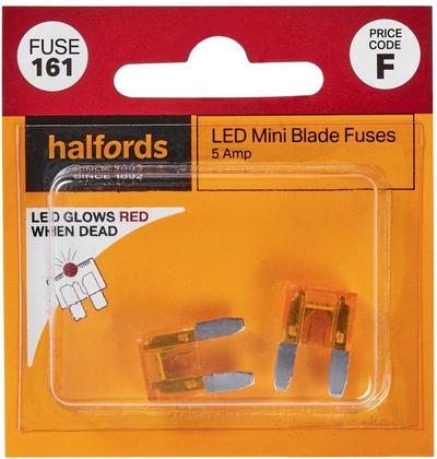 Halfords LED Mini Blade Fuses 5 Amp (FUSE161) Halfords LED Mini Blade Fuses 5 Amp (FUSE161)