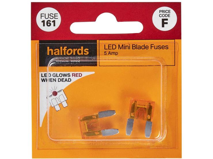 Halfords LED Mini Blade Fuses 5 Amp (FUSE161)