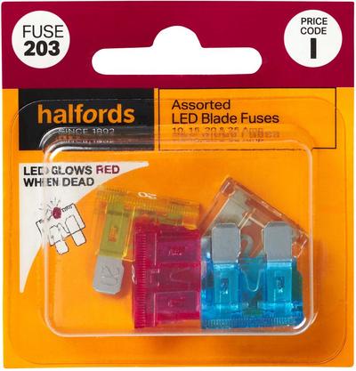 Halfords Assorted LED Blade Fuses 10/15/20/25/30 AMP (FUSE203)