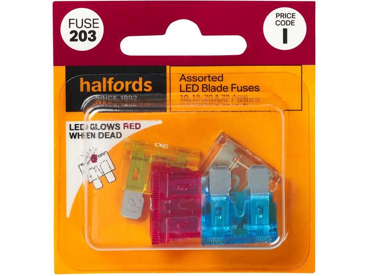 Halfords Assorted LED Blade Fuses 10/15/20/25/30 AMP (FUSE203)