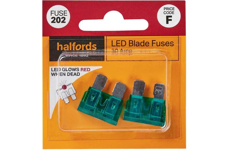 Halfords LED Blade Fuses 30 Amp (FUSE202) Halfords LED Blade Fuses 30 Amp (FUSE202)