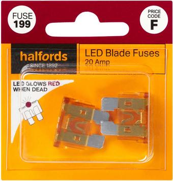 Halfords LED Blade Fuses 20 Amp (FUSE199)