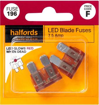 Halfords LED Blade Fuses 7.5 Amp (FUSE196)