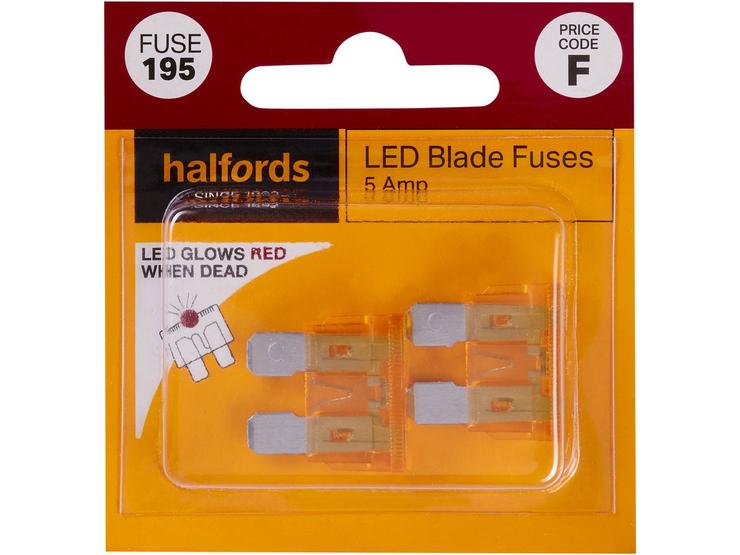 Halfords LED Blade Fuses 5 Amp (FUSE195)