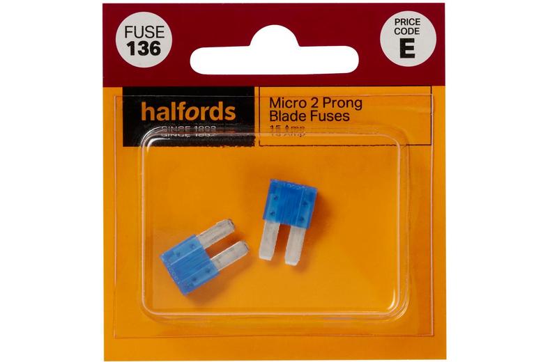 Halfords Micro 2 Prong Fuses 15amp (FUSE135) Halfords Micro 2 Prong Fuses 15amp (FUSE135)