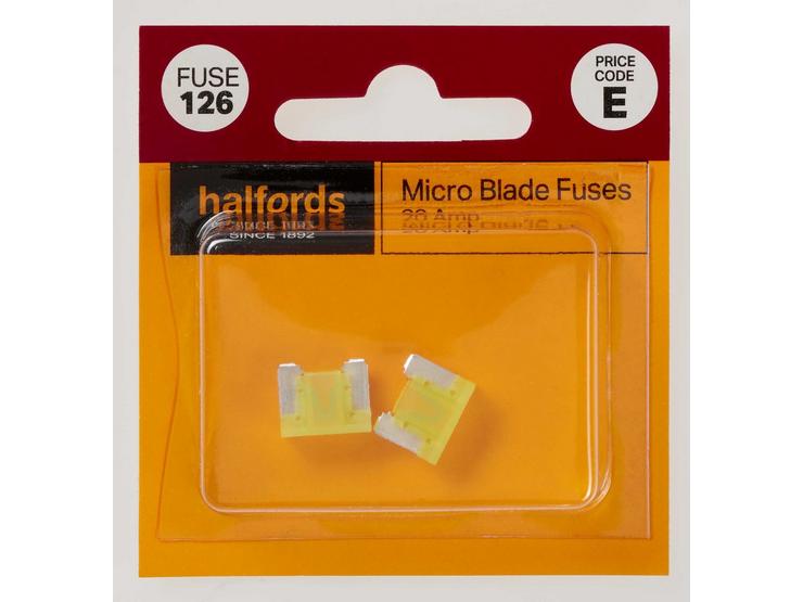 Halfords Micro Blade Fuse 20 Amp (FUSE126)