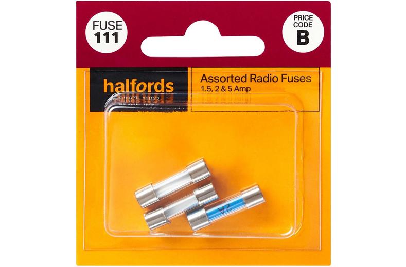 Halfords Assorted Radio Fuses 1.5/2/5 Amp (FUSE111) Halfords Assorted Radio Fuses 1.5/2/5 Amp (FUSE111)