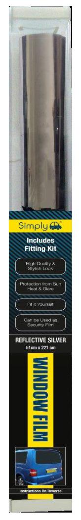 Simply Window Tint Reflective Silver Film 76x52cm
