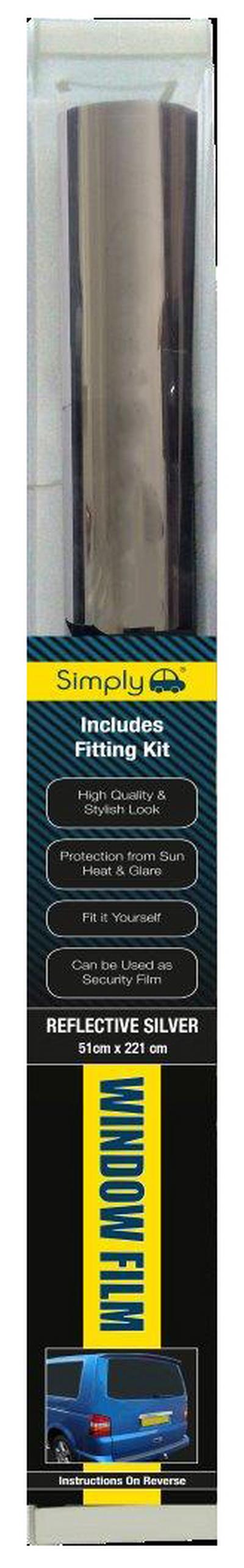 Simply Window Tint Reflective Silver Film 76x52cm Simply Window Tint Reflective Silver Film 76x52cm