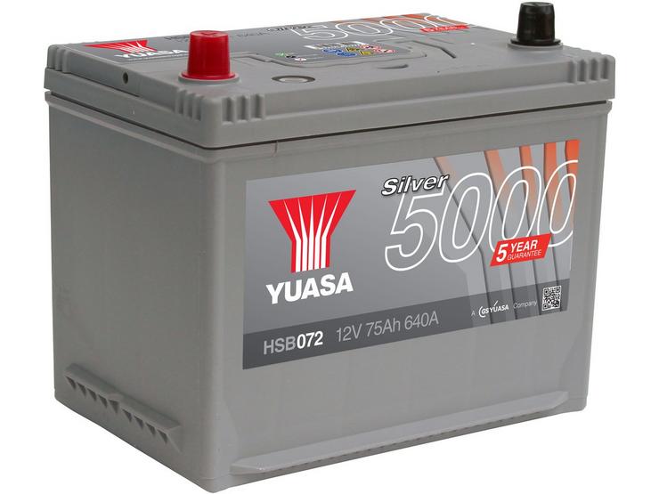 Yuasa HSB072 Silver 12V Car Battery 5 Year Guarantee