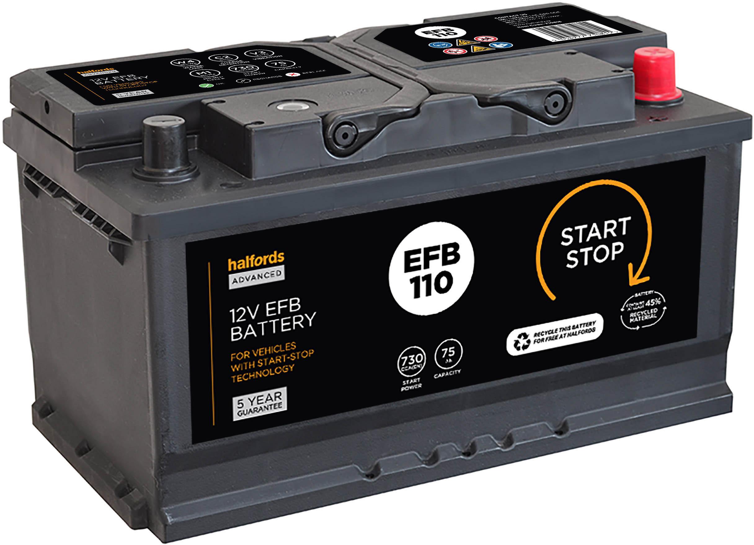 Halfords Efb110 Start/Stop Efb 12V Car Battery 5 Year Guarantee
