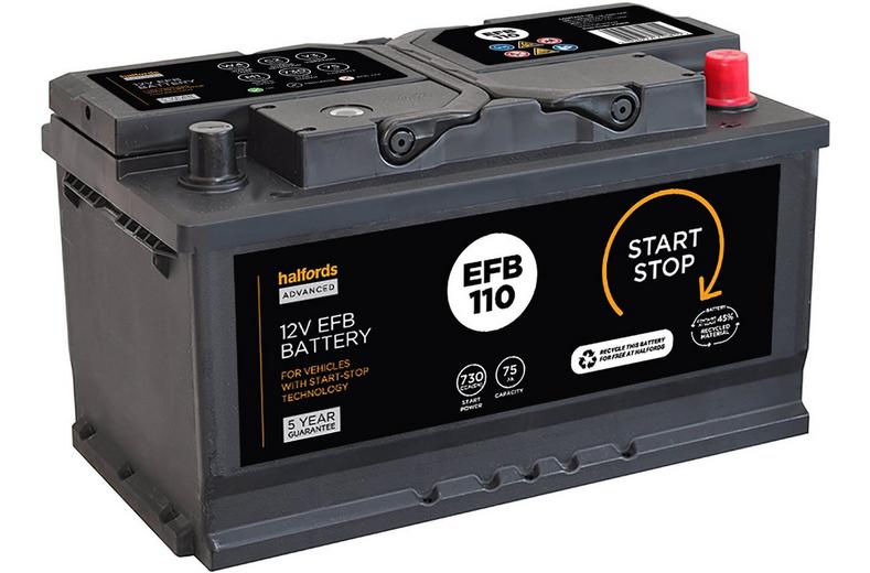 Halfords EFB110 Start/Stop EFB 12V Car Battery 5 Year Guarantee Halfords EFB110 Start/Stop EFB 12V Car Battery 5 Year Guarantee