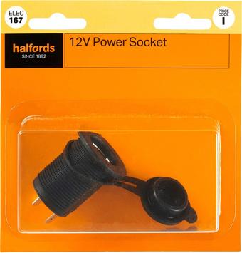 Halfords 12V Power Socket 15A with cover (No LED) (ELEC167)