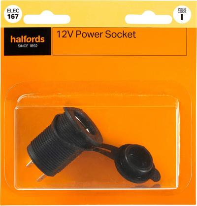 Halfords 12V Power Socket 15A with cover (No LED) (ELEC167) Halfords 12V Power Socket 15A with cover (No LED) (ELEC167)