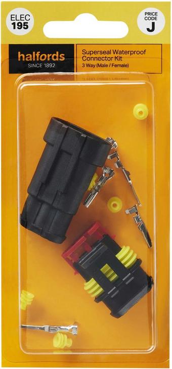 Halfords 3 Way Superseal Kit (Male and Female) (ELEC195)