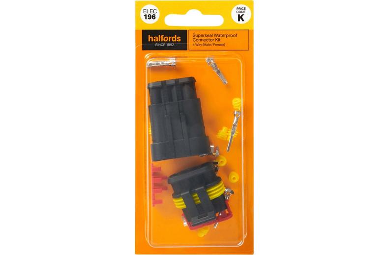 Halfords 4 Way Superseal Kit (Male and Female) (ELEC196) Halfords 4 Way Superseal Kit (Male and Female) (ELEC196)