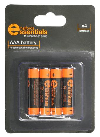 Halfords Essential Batteries AAA x4